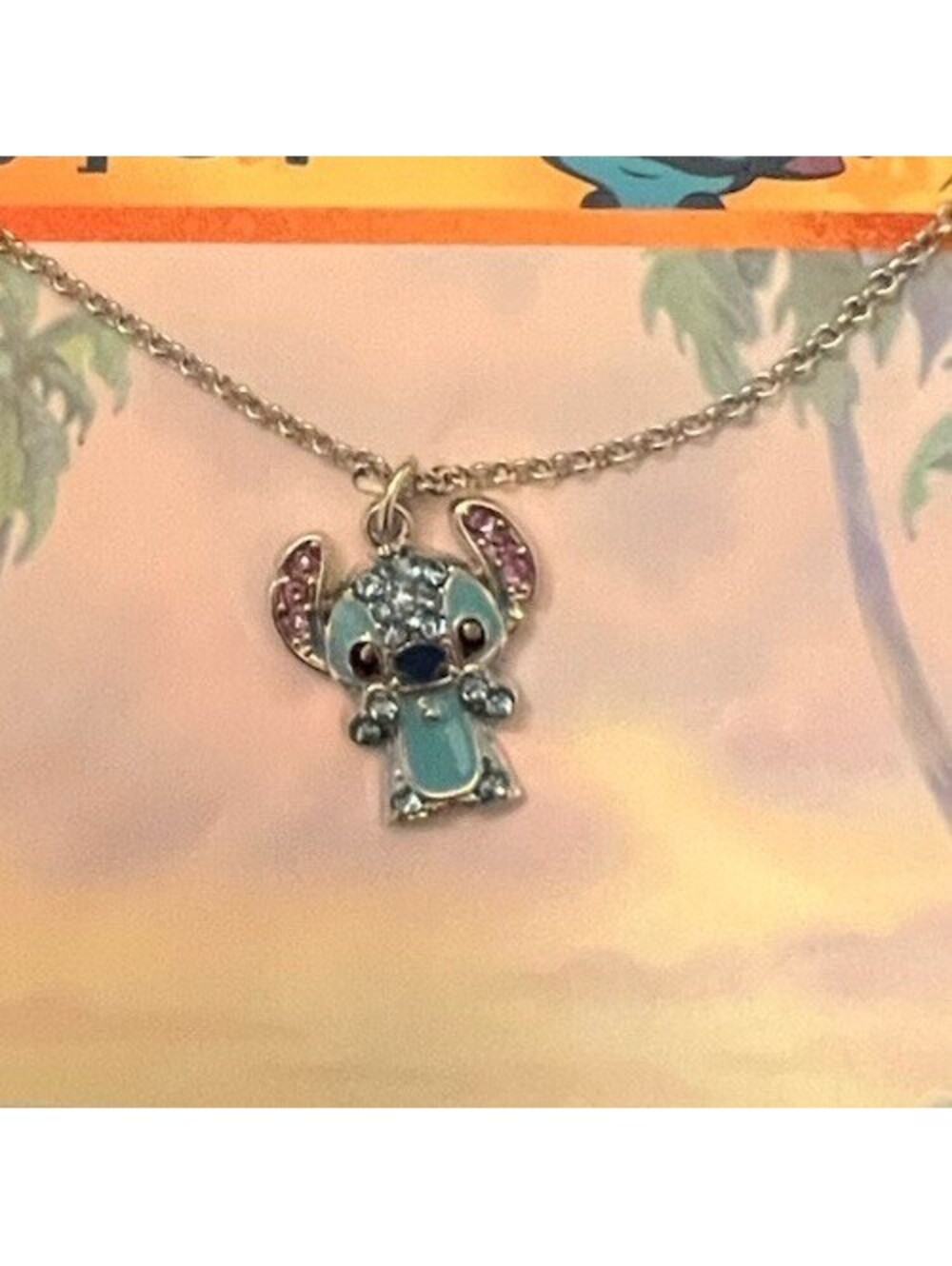 Disney Stitch Crystal Pendant Necklace New